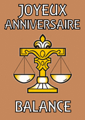 &Eacute;quilibre et joie pour un anniversaire Balance